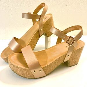 Platform ankle strap heeled sandals